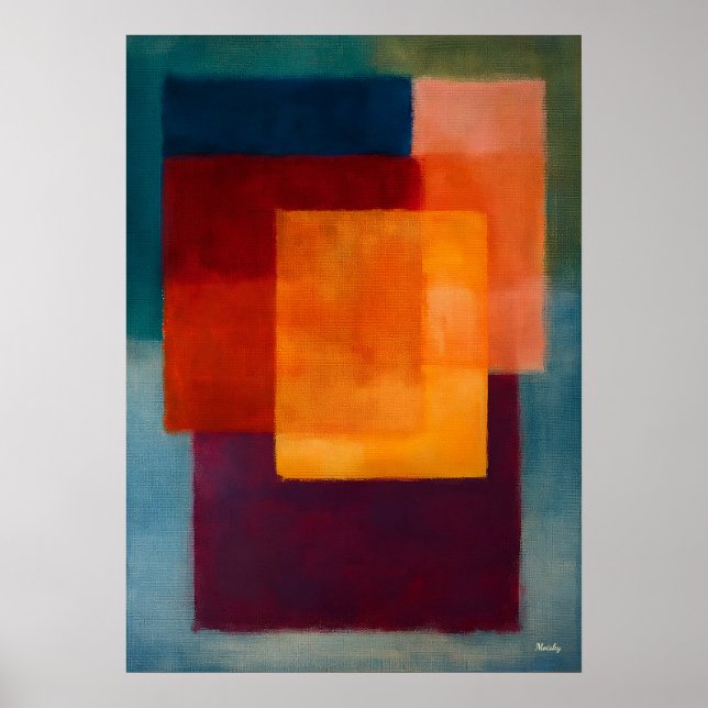 Poster Velo Dourado – Campos de Cor Celestial Arte Abstra (Frente)