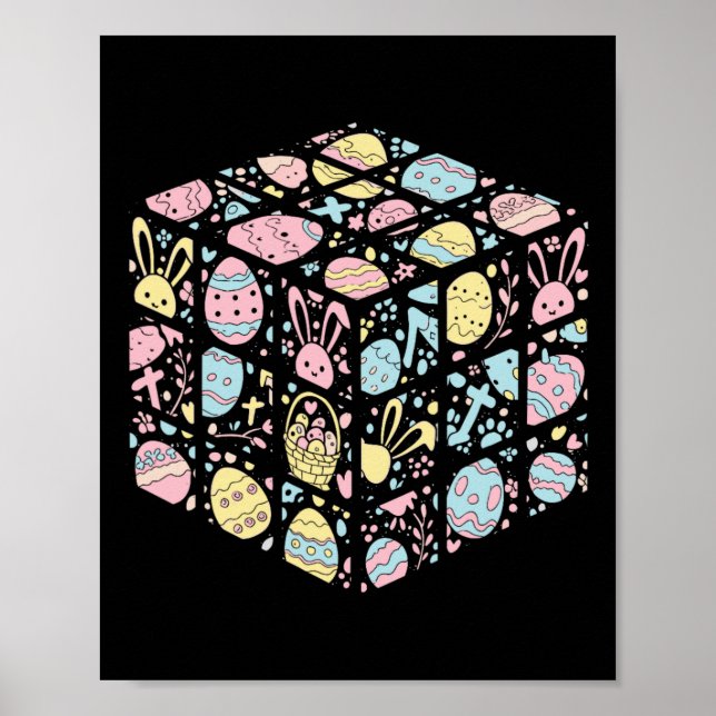 Poster Velocidade Cubo Coelho Coelhinho Páscoa Páscoa Boy (Frente)