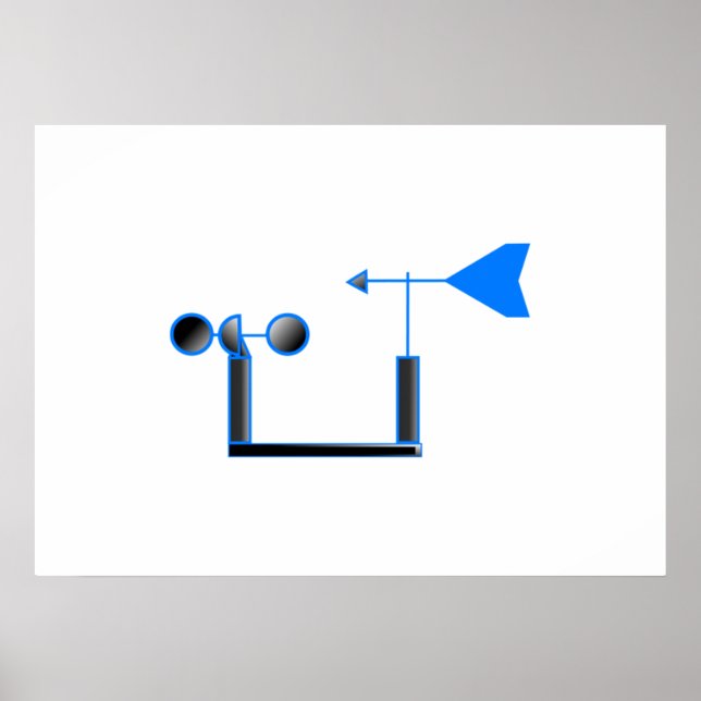 Poster Velocidade e Vano Meteorológico do Vento Azul (Frente)