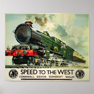 Poster Velocidade para o Ocidente - Caminho de ferro Ocid