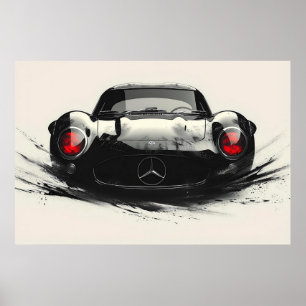 Poster Velocity em monocromo: a elegância clássica do car