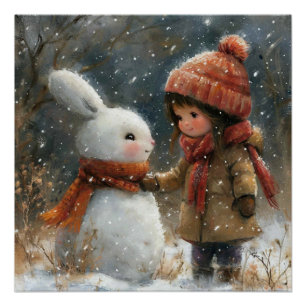 Póster Veludo de Inverno: Um Coelho Cheio de Capricho