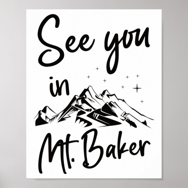 Poster Vemo-Nos No Esqui De Férias Dos Eua Do Monte Baker (Frente)