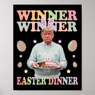 Poster Vencedor da Páscoa Janta Presidente Trump Happy