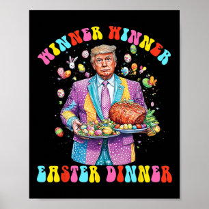 Poster Vencedor da Páscoa Janta Presidente Trump Happy