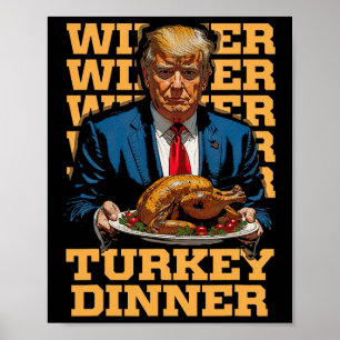Poster Vencedor da Turquia Janta Engraçado Trump Thanksgi