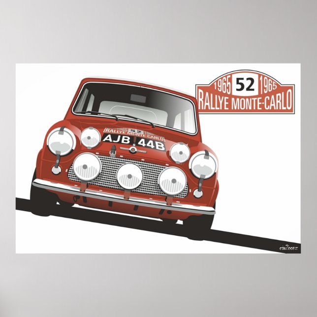 Poster Vencedor de Rallye Monte Carlo em 1965 (Frente)