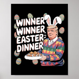 Poster Vencedor Jantar de Páscoa Trump Coelho Caça Ovos F