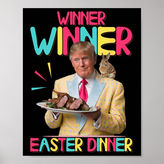 Poster Vencedor vencedor da Páscoa Janta Engraçado Trump  (Frente)
