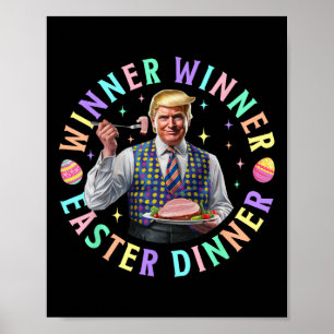 Poster Vencedor Vencedor Jantar de Páscoa Divertido Trump