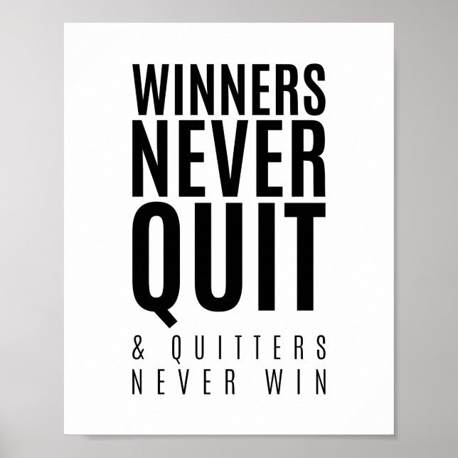Poster Vencedores nunca saem | Motivação (Frente)
