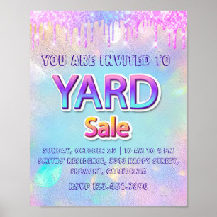 Poster Venda de Jardim Anúncio Holográfico para Casa