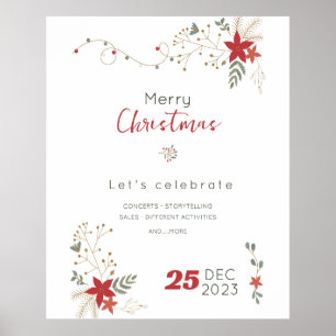 Poster Venda de Natal Minimalista Feliz Natal, Felizes Fe