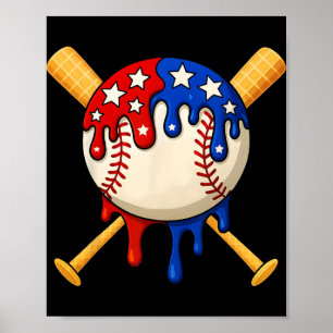 Poster Venda Luvas Usa Bandeira Estilo Drip Jogo 4 De Jul