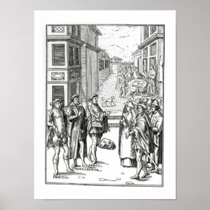 Póster Venda pelo Crier de cidade, após um woodcut 'no