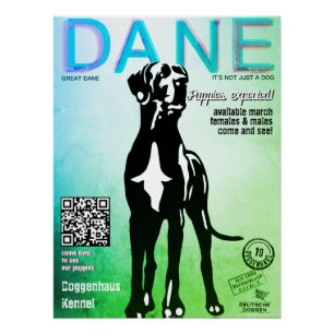 Póster Venda um Cartaz Glossy de um Great Dane