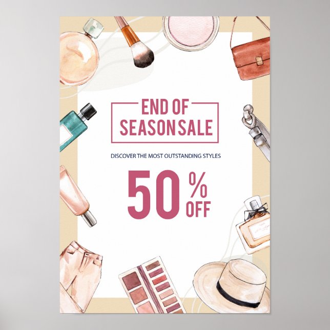 Poster Vendas de moda de aquarela (Frente)