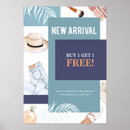 Poster Vendas de moda de aquarela