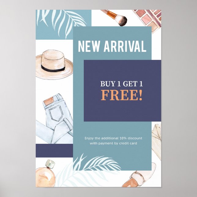 Poster Vendas de moda de aquarela (Frente)