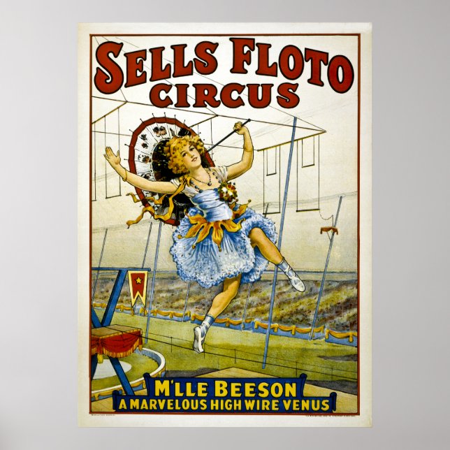 Poster Vende Floto Circus - M'lle Beeson - Vênus de Fio A (Frente)