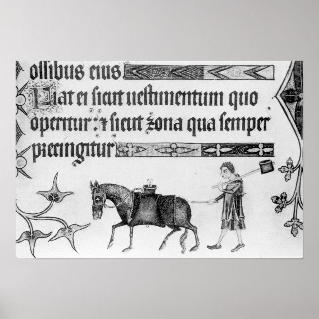 Poster Vendedor de água, ilustração de "Luttrell Psalter" (Frente)