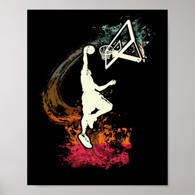 Poster Vendedor de basquetebol VINTAGE Dunk (Frente)