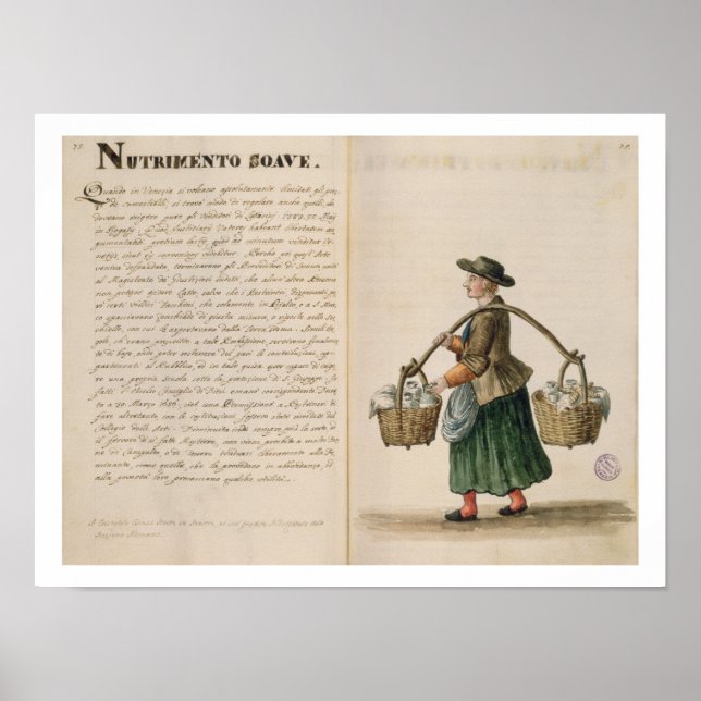 Póster Vendedor de bebidas, veneziano (manuscrito) (Frente)
