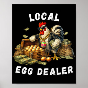 Poster Vendedor de Ovos Local Humor de Galinha de Páscoa