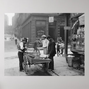 Póster Vendedor dos moluscos no Mulberry Rua, 1900