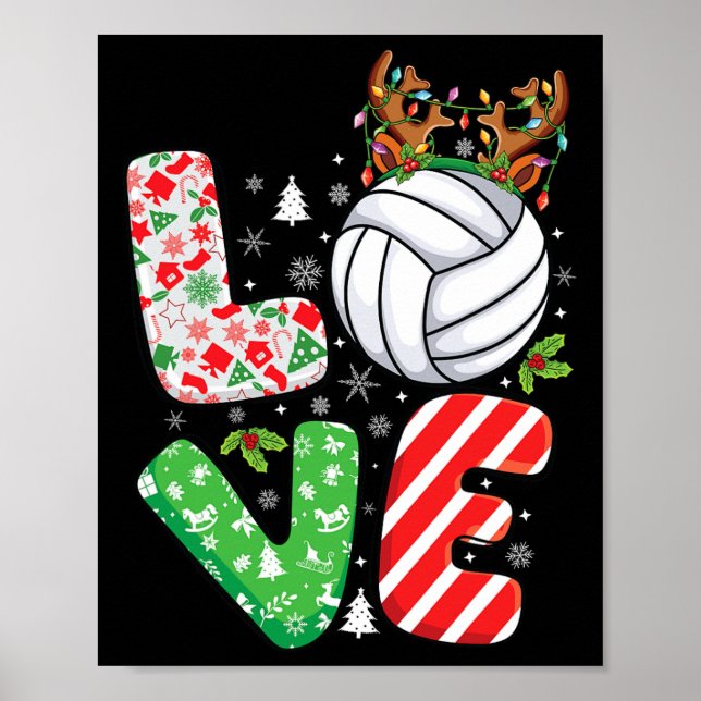 Poster Vendedores de voleibol Meninas Crianças Natal Nata (Frente)