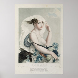 Póster Vendemiaire, primeiro mês do calendário