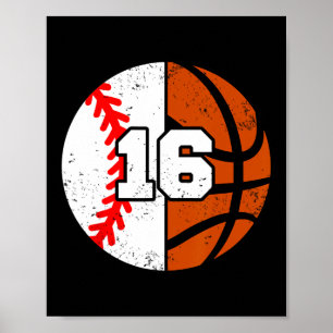 Poster Vender Jersey Número 16 Sketll Diversão Aniversári