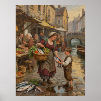 Poster Venetian Fish and Vegetable Market