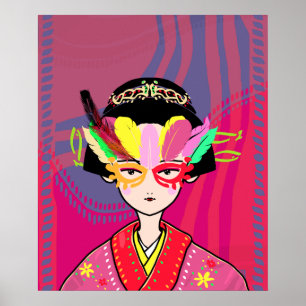 Poster Venetian Mask Geisha