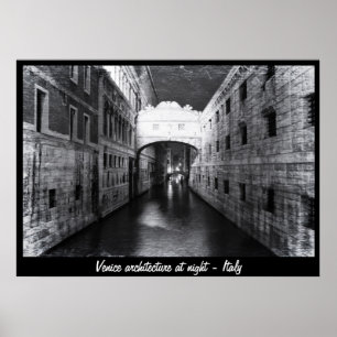 Poster Veneza - Arquitetura na noite n.º 1 (Poster)