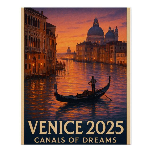 Póster Veneza - "Canais dos Sonhos (Frente)