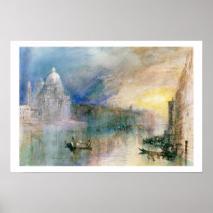 Póster Veneza: Canal grande com saudação do della de