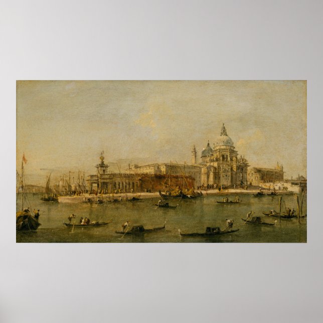 Póster Veneza Dogana e Papais noeis Maria della Salute (Frente)