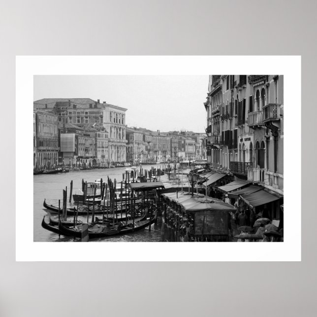 Póster Veneza em B&W (Frente)