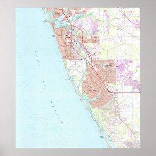 Póster Veneza Florida Mapa (1973)