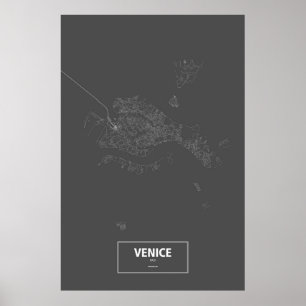 Póster Veneza (ilha), Italia (branca no preto)