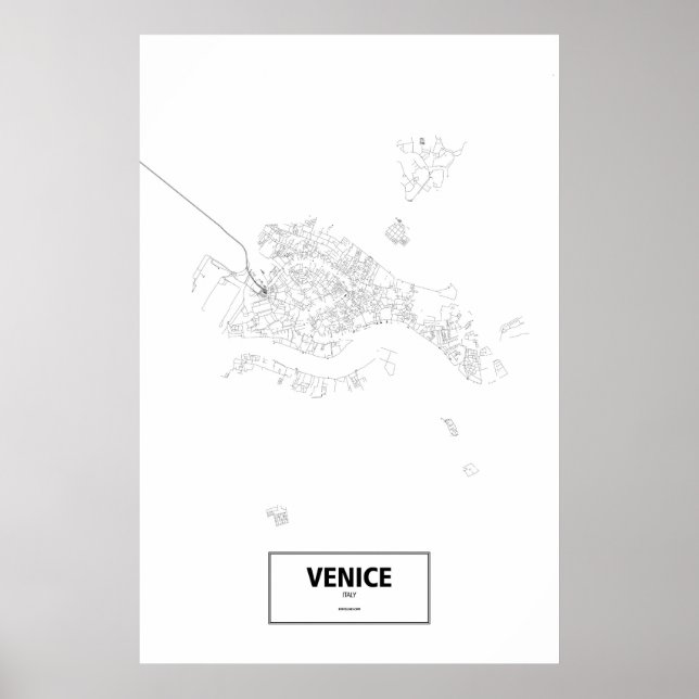 Póster Veneza (Ilha), Itália (preto no branco) (Frente)