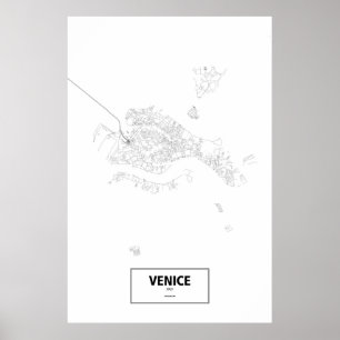 Póster Veneza (ilha), Italia (preto no branco)