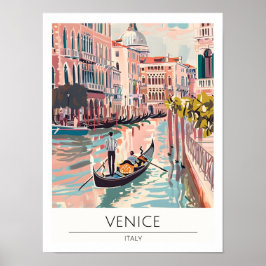 Poster Veneza Itália Arte Ilustração Viagem