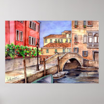 Veneza Itália Caneta e Aquarela