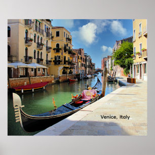 Poster Veneza, Itália, pitoresca com gôndola e canal,