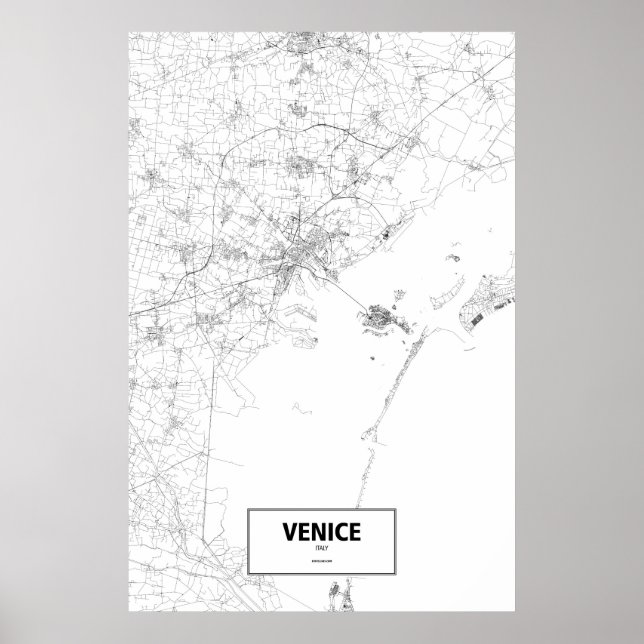 Póster Veneza, Itália (preto no branco) (Frente)