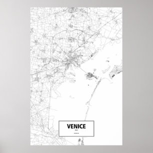 Póster Veneza, Italia (preto no branco)
