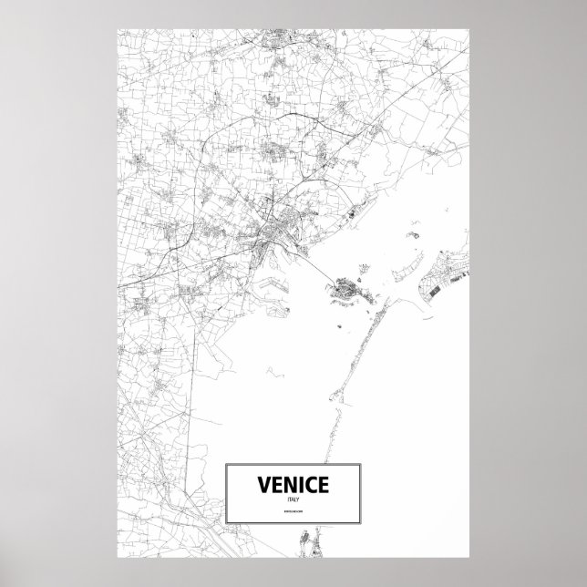 Póster Veneza, Itália (preto no branco) (Frente)