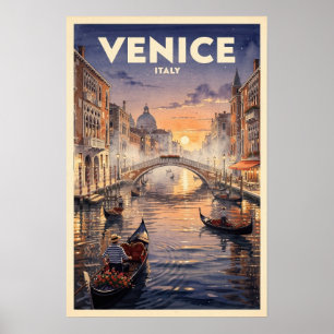 Poster Veneza Itália Viagem Vintage